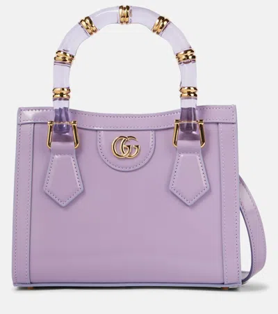 Gucci Diana Mini Leather Tote Bag In Purple