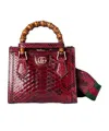 Gucci Diana Mini Python Tote Bag In Red