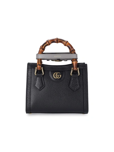 Gucci 'diana' Mini Tote Bag In Black