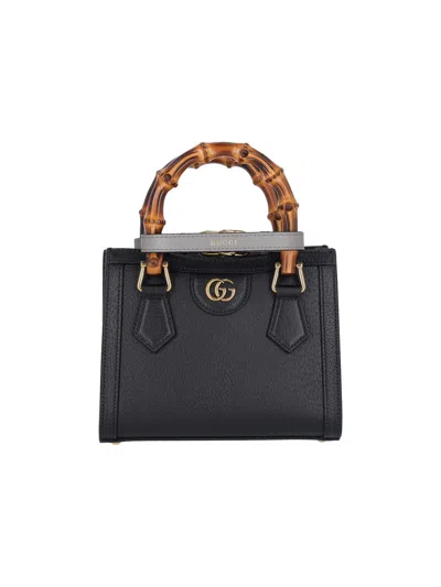 Gucci 'diana' Mini Tote Bag In Black  