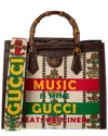 Gucci Diana Music Is Mine Medium Canvas & Leather Tote In Brown