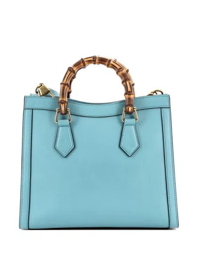 Pre-owned Gucci Diana Nm Bamboo Handle Leather Small Tote Bag In Green