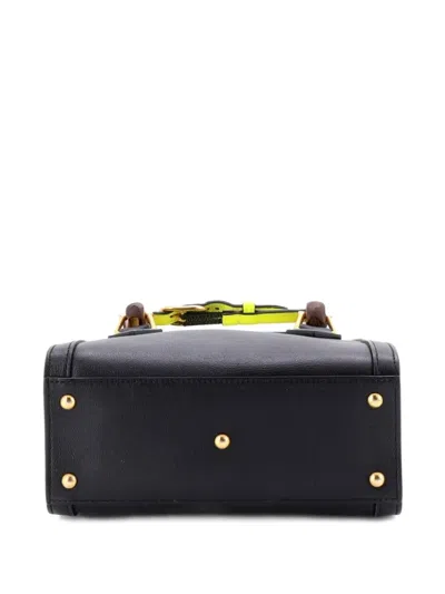 Pre-owned Gucci Diana Nm Bamboo Handle Tote Leather Mini Crossbody Bag In Black