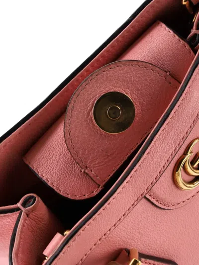 Pre-owned Gucci Diana Nm Bamboo Handle Tote Leather Mini Crossbody Bag In Pink