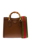 Gucci 'diana' Small Brown Shopping Bag With Bamboo Handles And Double G Detail In Leather Woman In Multicolor