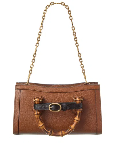 Gucci Diana Small Leather Satchel In Brown