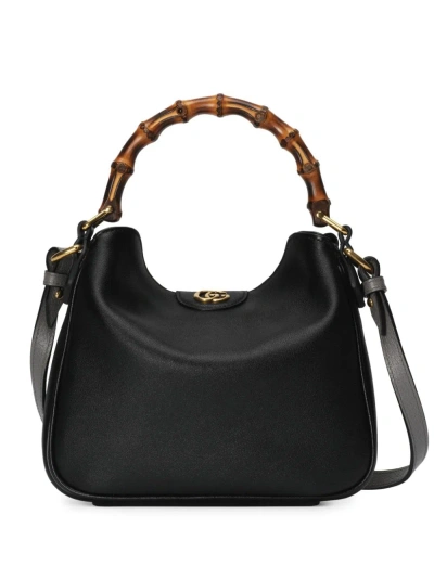 Gucci Diana Small Leather Shoulder Bag In Black