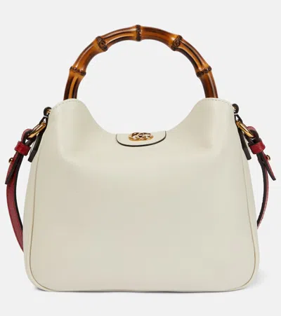 Gucci Diana Small Leather Shoulder Bag In M.white/hib.red