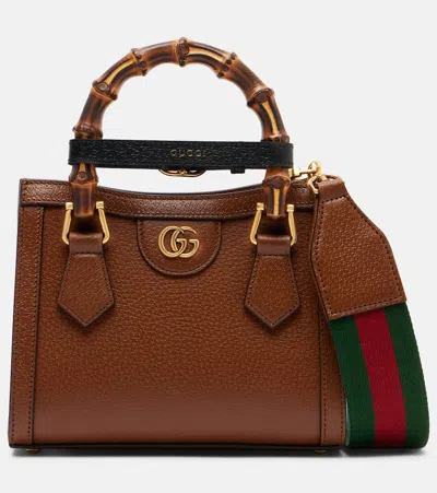Gucci Diana Small Leather Tote Bag In Black