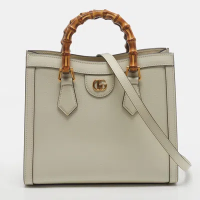 Pre-owned Gucci Diana Small Off White Leather Tote