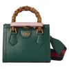 Gucci Diana Mini Leather Tote Bag In Green