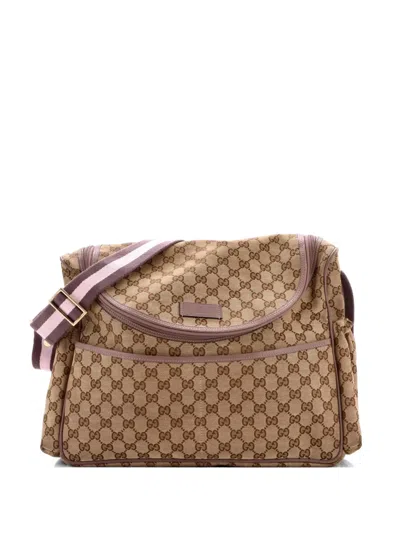 Pre-owned Gucci Diaper Gg Canvas Crossbody Bag In Brown