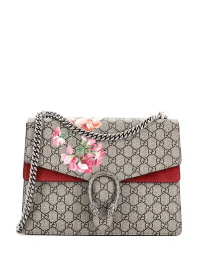 Pre-owned Gucci Dionysus Bag Blooms Print Gg Coated Canvas Medium Shoulder Bag In Pink