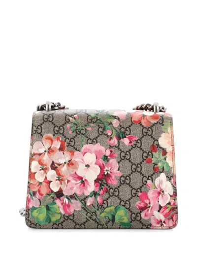 Pre-owned Gucci Dionysus Bag Blooms Print Gg Coated Canvas Mini Shoulder Bag In Brown