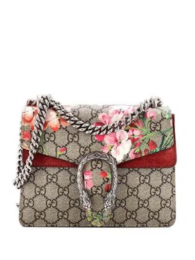 Pre-owned Gucci Dionysus Bag Blooms Print Gg Coated Canvas Mini Shoulder Bag In Red