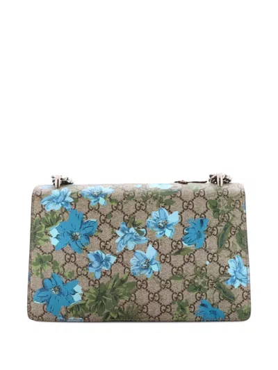 Pre-owned Gucci Dionysus Bag Embroidered Printed Gg Coated Canvas Small Shoulder Bag In Brown