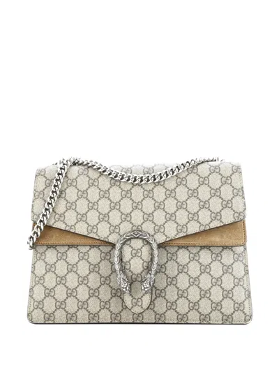Pre-owned Gucci Dionysus Bag Gg Coated Canvas Medium Shoulder Bag In Brown