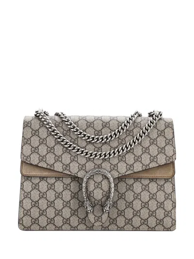 Pre-owned Gucci Dionysus Bag Gg Coated Canvas Medium Shoulder Bag In Brown