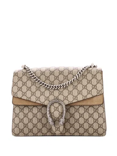 Pre-owned Gucci Dionysus Bag Gg Coated Canvas Medium Shoulder Bag In Brown