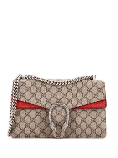 Pre-owned Gucci Dionysus Bag Gg Coated Canvas Medium Shoulder Bag In Brown