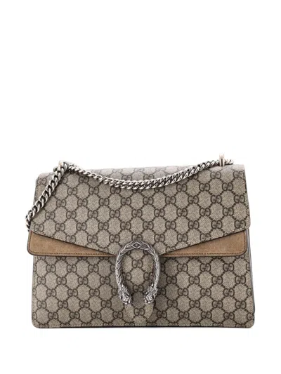 Pre-owned Gucci Dionysus Bag Gg Coated Canvas Medium Shoulder Bag In Brown