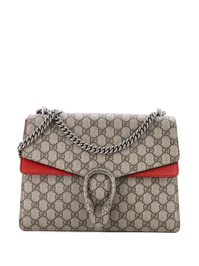 Pre-owned Gucci Dionysus Bag Gg Coated Canvas Medium Shoulder Bag In Brown