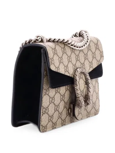 Pre-owned Gucci Dionysus Bag Gg Coated Canvas Mini Crossbody Bag In Black