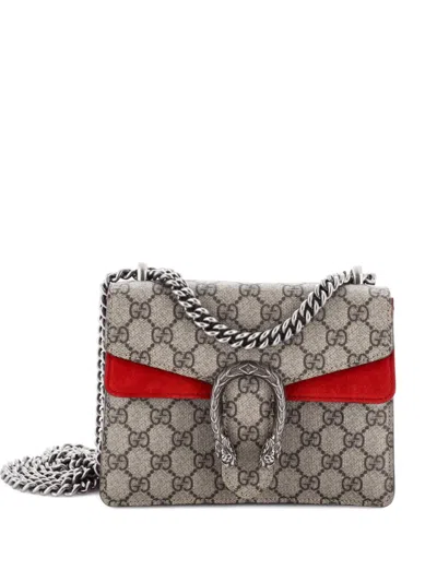 Pre-owned Gucci Dionysus Bag Gg Coated Canvas Mini Crossbody Bag In Red