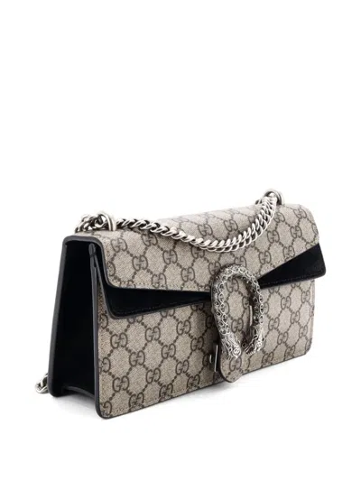 Pre-owned Gucci Dionysus Bag Gg Coated Canvas Small Shoulder Bag In Black