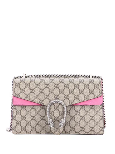 Pre-owned Gucci Dionysus Bag Gg Coated Canvas Small Shoulder Bag In Brown
