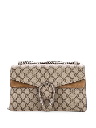 Pre-owned Gucci Dionysus Bag Gg Coated Canvas Small Shoulder Bag In Brown