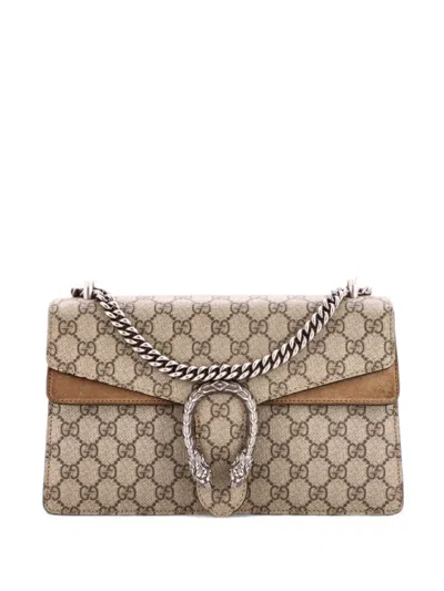 Pre-owned Gucci Dionysus Bag Gg Coated Canvas Small Shoulder Bag In Brown
