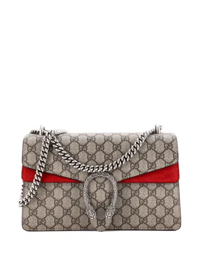 Pre-owned Gucci Dionysus Bag Gg Coated Canvas Small Shoulder Bag In Neutral