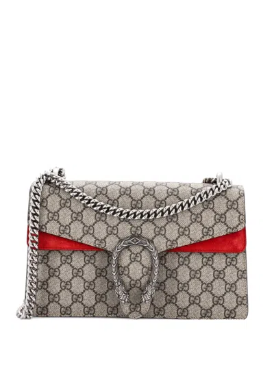 Pre-owned Gucci Dionysus Bag Gg Coated Canvas Small Shoulder Bag In Neutral