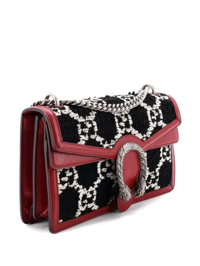 Pre-owned Gucci Dionysus Bag Gg Tweed Small Shoulder Bag In Black