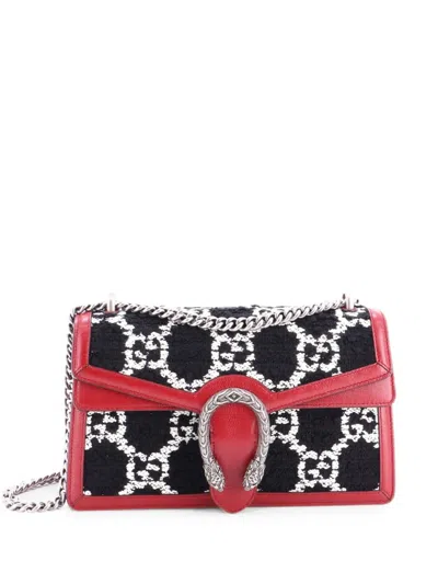Pre-owned Gucci Dionysus Bag Gg Tweed Small Shoulder Bag In Black