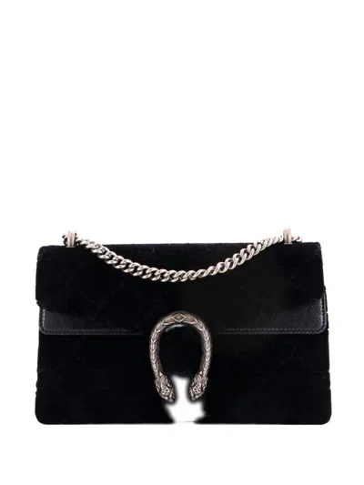 Pre-owned Gucci Dionysus Bag Gg Velvet Small Shoulder Bag In Black