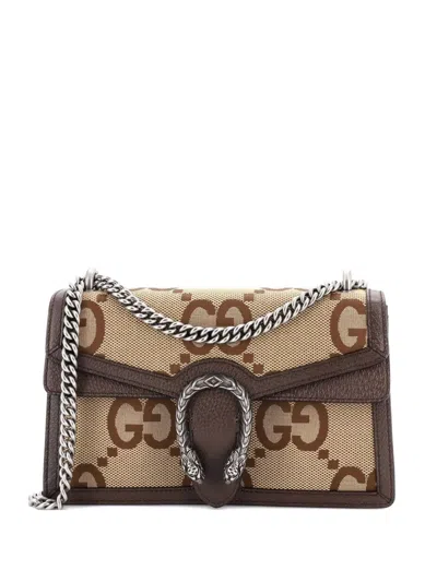 Pre-owned Gucci Dionysus Bag Jumbo Gg Canvas Small Shoulder Bag In Brown