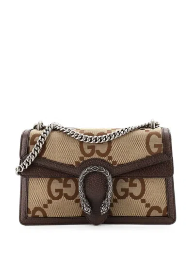 Pre-owned Gucci Dionysus Bag Jumbo Gg Canvas Small Shoulder Bag In Brown
