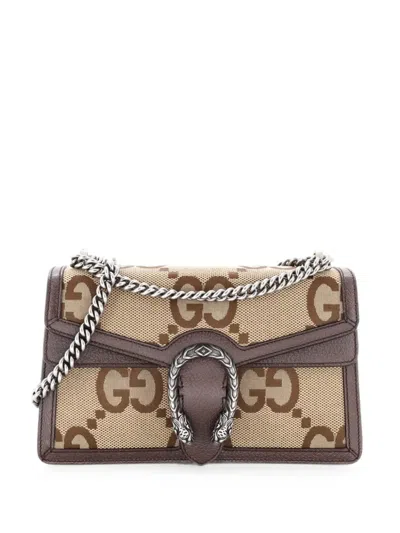 Pre-owned Gucci Dionysus Bag Jumbo Gg Canvas Small Shoulder Bag In Brown