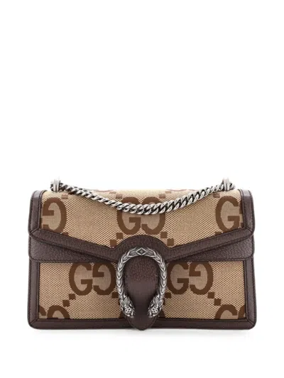 Pre-owned Gucci Dionysus Bag Jumbo Gg Canvas Small Shoulder Bag In Brown