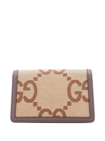 Pre-owned Gucci Dionysus Bag Jumbo Gg Canvas Super Mini Crossbody Bag In Brown