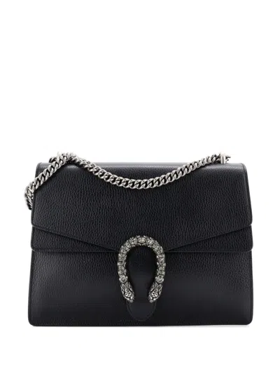 Pre-owned Gucci Dionysus Bag Leather Medium Shoulder Bag In Black