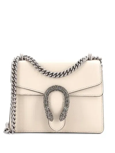 Pre-owned Gucci Dionysus Bag Leather Mini Crossbody Bag In Neutral