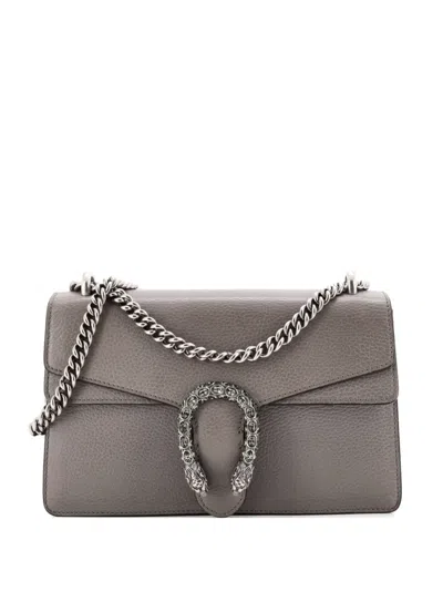 Pre-owned Gucci Dionysus Bag Leather Small Shoulder Bag In Gray