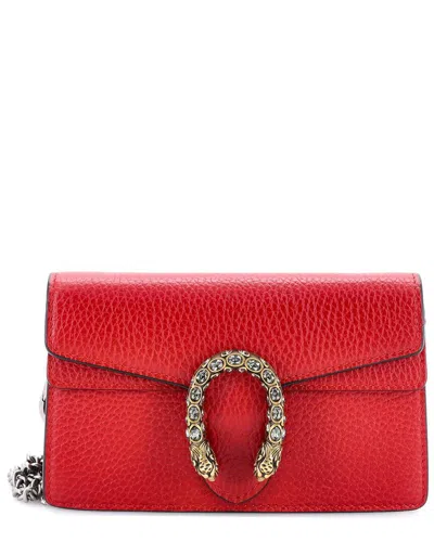 Pre-owned Gucci Dionysus Bag Leather Super Mini (authentic Pre-loved) In Red