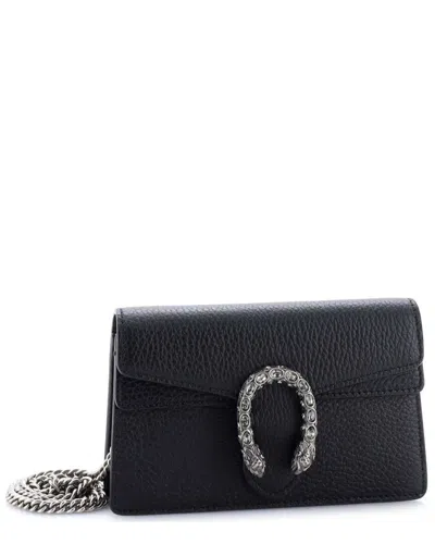 Gucci Dionysus Bag Leather Super Mini (authentic Pre-loved) In Black