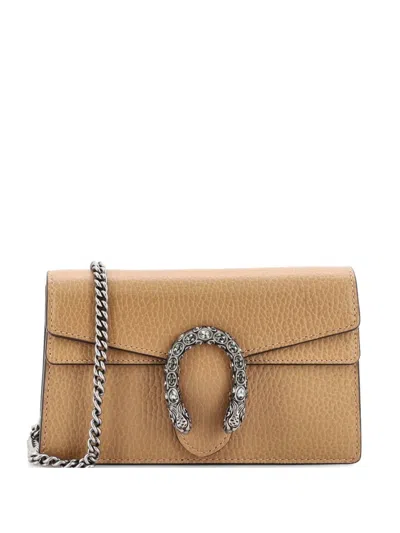 Pre-owned Gucci Dionysus Bag Leather Super Mini Clutch Bag In Brown