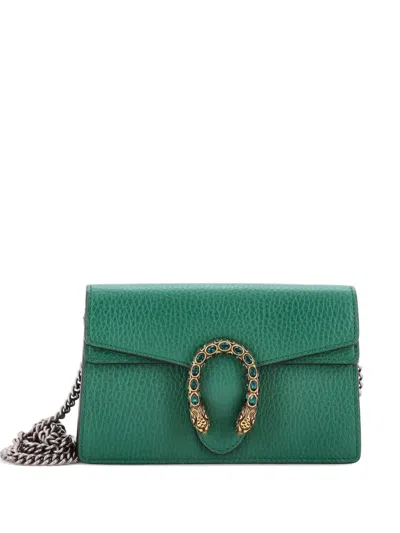 Pre-owned Gucci Dionysus Bag Leather Super Mini Clutch Bag In Green