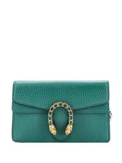 Pre-owned Gucci Dionysus Bag Leather Super Mini Clutch Bag In Green